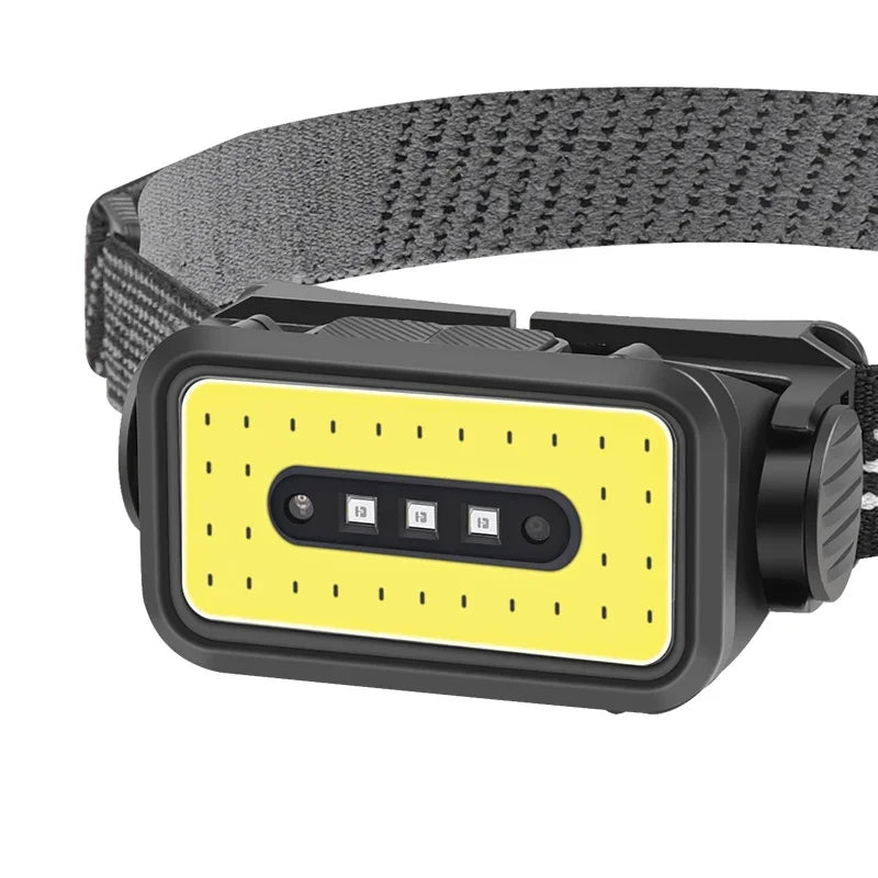Smart Motion Sensor COB LED Headlamp 5 Lighting Modes USB Rechargeable Headlight Outdoor Waterproof Head Lamp Head Flashlight Oasis Select Headlamp package