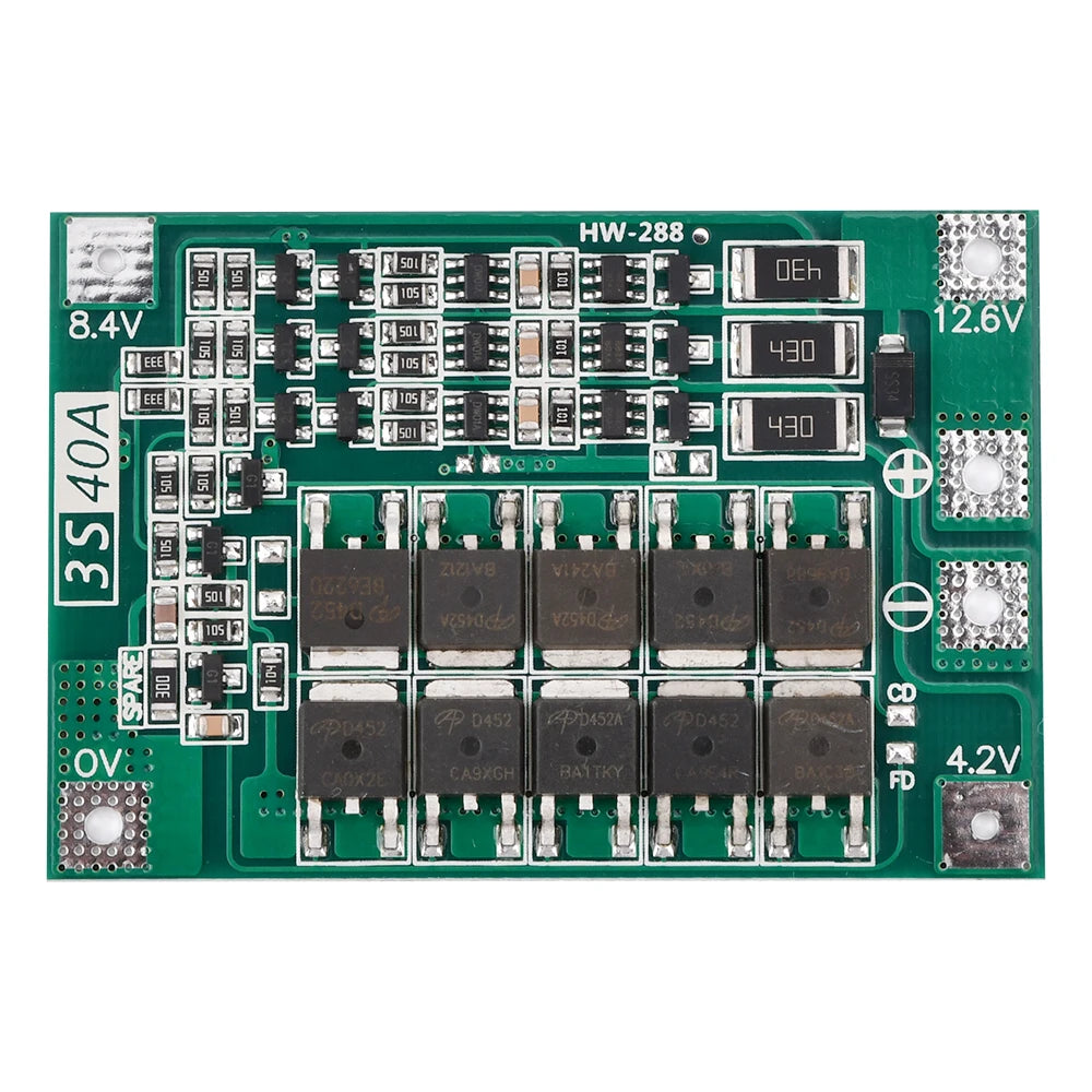 3S 40A BMS Balance Lithium Battery Protection Board 18650 BMS For Drill Motor DC 12.6V-13.6V HW-288 Charger Protection Board Oasis Select 1pcs