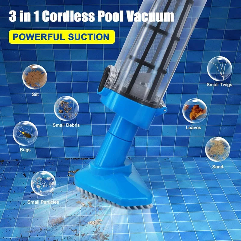 WISH US PLUG 3 In 1 Cordless Pool Vacuum,Handheld Pool Cleaner For Spas,Hot Tubs And Small Pools For Sand And Debris Oasis Select