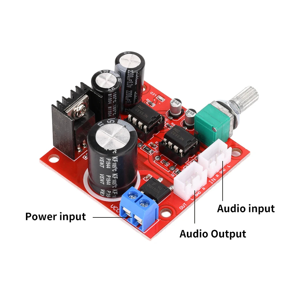 Dual NE5532 Preamplifier Board Amplifier Module Single Supply Dual Op Power Amplifier Front Stage Board Portable Ampli Module Oasis Select