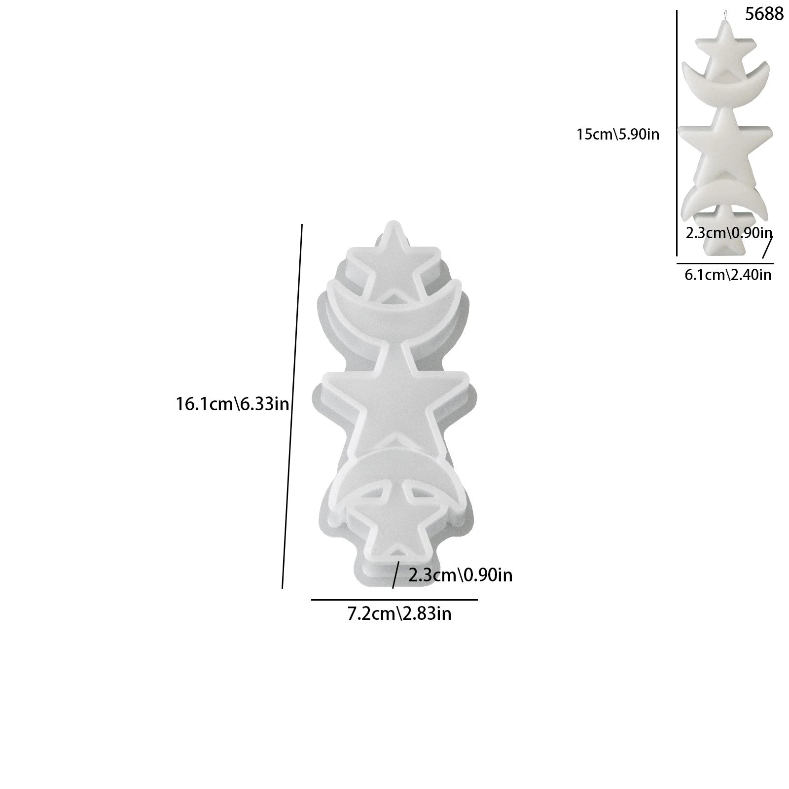3D Decoration Candle Silicone Mold DIY Aromatherapy Candle Gift Sun Moon Star Moon Decoration Mold Home Gift Oasis Select A