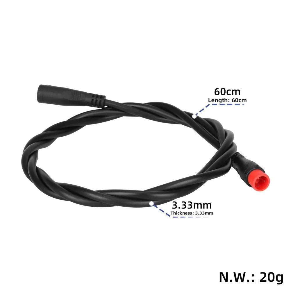M8 Waterproof 2 Pin Red Head Cable For Electric Scooter E-bike Male To Female Connector Wire 60cm 100cm Outdoor Parts Oasis Select