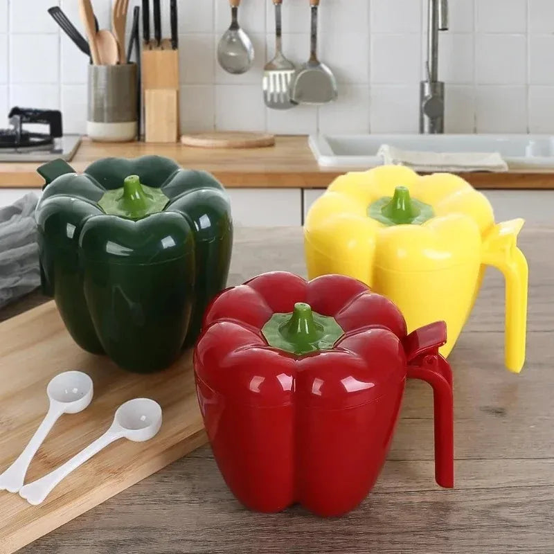 4 In 1 Plastic Creative Seasoning Jar Container With Spoon Chili Shape Barbecue Condiment Spice Rack Home Kitchen Acceesories Oasis Select