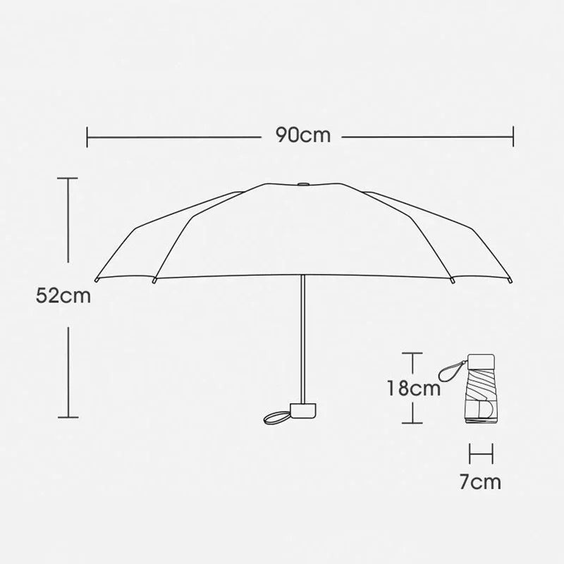 Ultralight UV Protection Five-Fold Mini Folding Umbrella