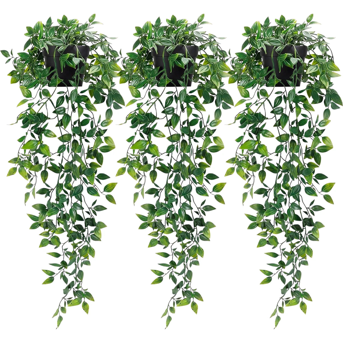 1/3Pcs Artificial Hanging Plants Set String of Pearls Ivy Fern in Pots for Shelf Bathroom Dorm Boho Home Decor Oasis Select 3pcs