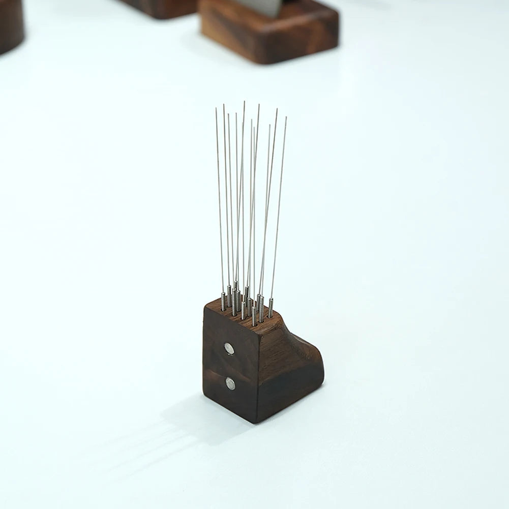 Magnetic Espresso Coffee Distribution Needle Tool | Wood & Steel