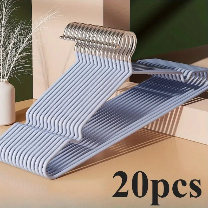 20/30pcs Metal Clothes Hangers, Anti-Slip Heavy Duty Space Saving Hangers for Closet Organization, Garage, Boutique & Home Use Oasis Select 20pcs blue