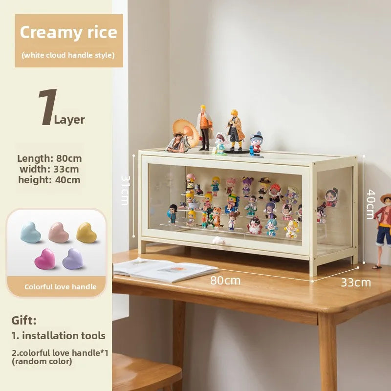 Showcase Figure Lego Showcase Up to building block Storage box Household toy model Storage rack Display shelf Oasis Select Cream Rice One 80