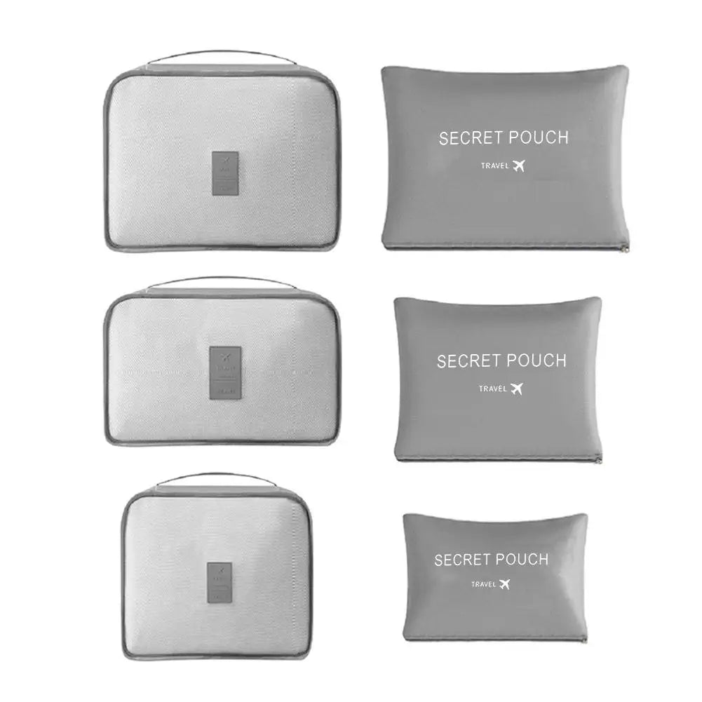 6-Piece Travel Packing Organizer Bags Set – Suitcase Storage