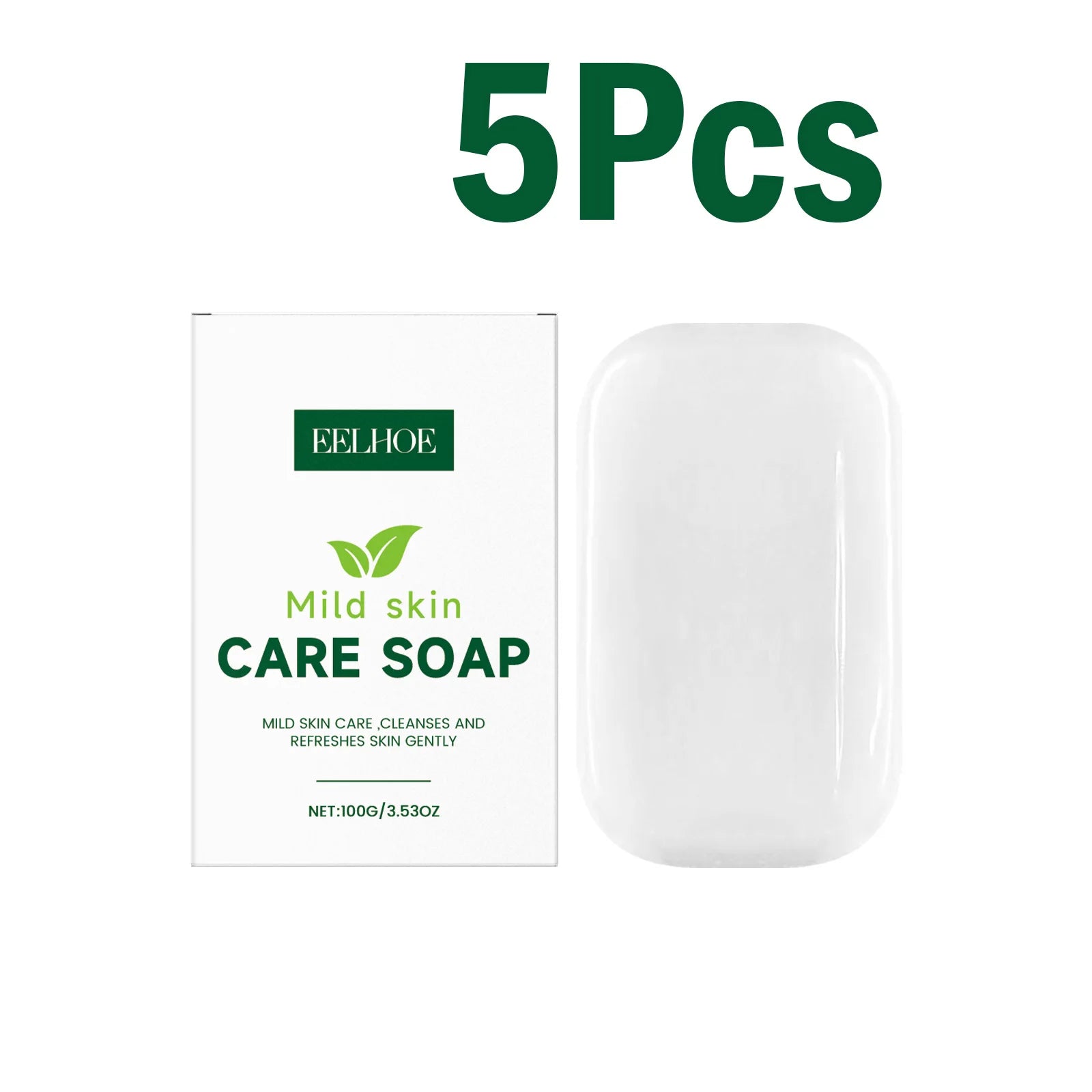 Eelhoe Fragrance-Free Soap Bar – Face, Hand & Body Sensitive Skin Cleansing Soap Bar Oasis Select 5 x 100g Boxed