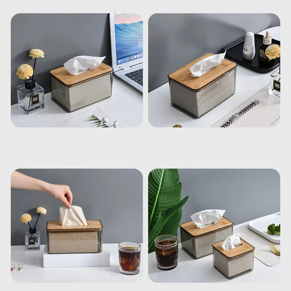 Simple Rectangular Clear Tissue Box Square Paper Box Living Table Tissue Box Paper Storage Tools Tissue Holder Oasis Select