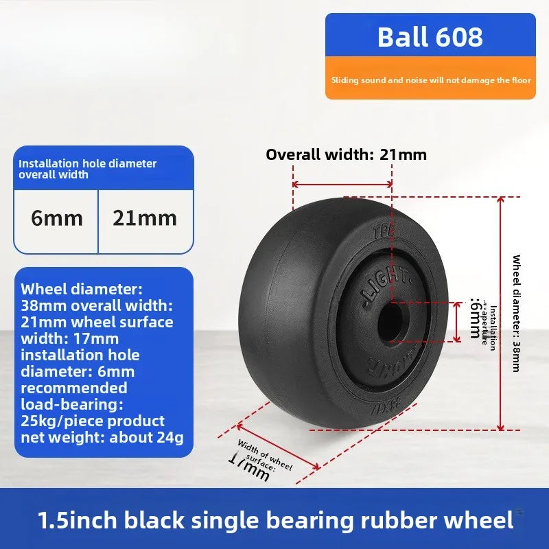 1/1.25/1.5/2 Inch Replacement Caster TPE Wheels Universal Wheel Trolley Casters for Trolley, Shelf Wheels Колеса Для Тележки Oasis Select 4pcs 1.5inch