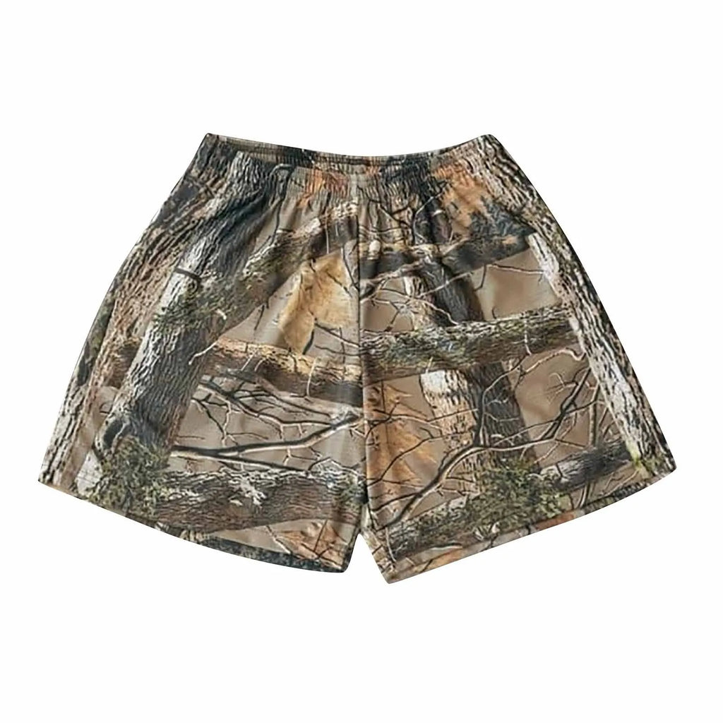 American Trendy Shorts Tree Trunk Graphics Casual Shorts Women Men Oversize Sports Trunks Street Short Pants Hawaii Beach Pants Oasis Select