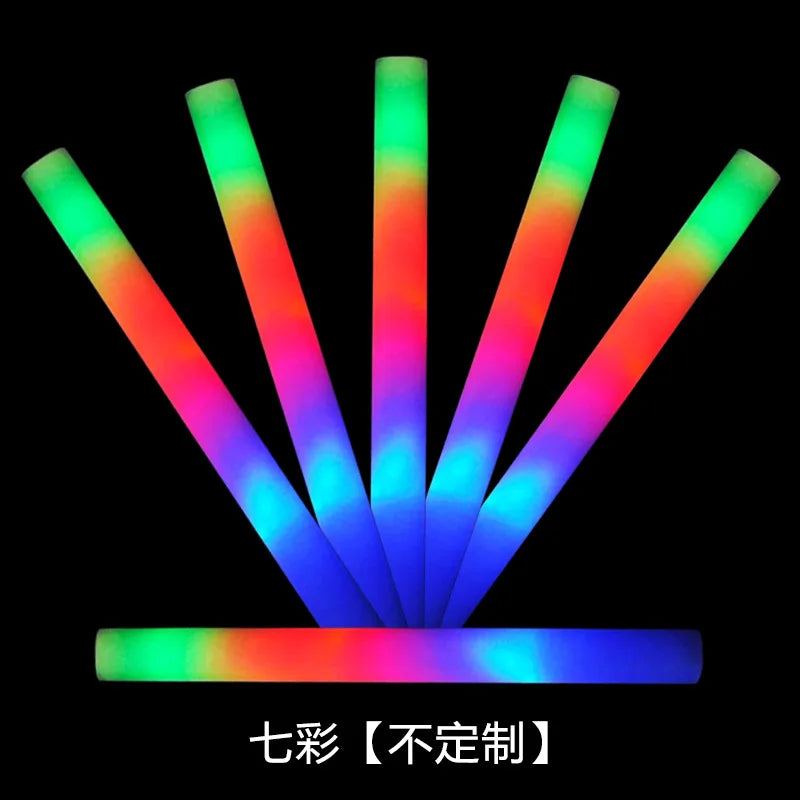Silver Sponge Glow in The Dark Flash Stick - Colorful & Customizable Party Decoration Glow Stick Oasis Select Colorful 10PCS (4x48cm)