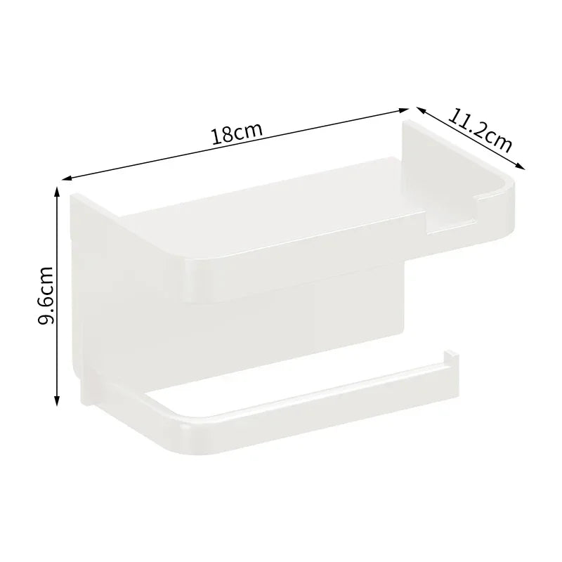 Toilet Paper Holder Plastic Storage Rack Kitchen Towel Placement Of Seasoning Bottles Bathroom Wall Roll Of Paper Phone Storage Oasis Select White
