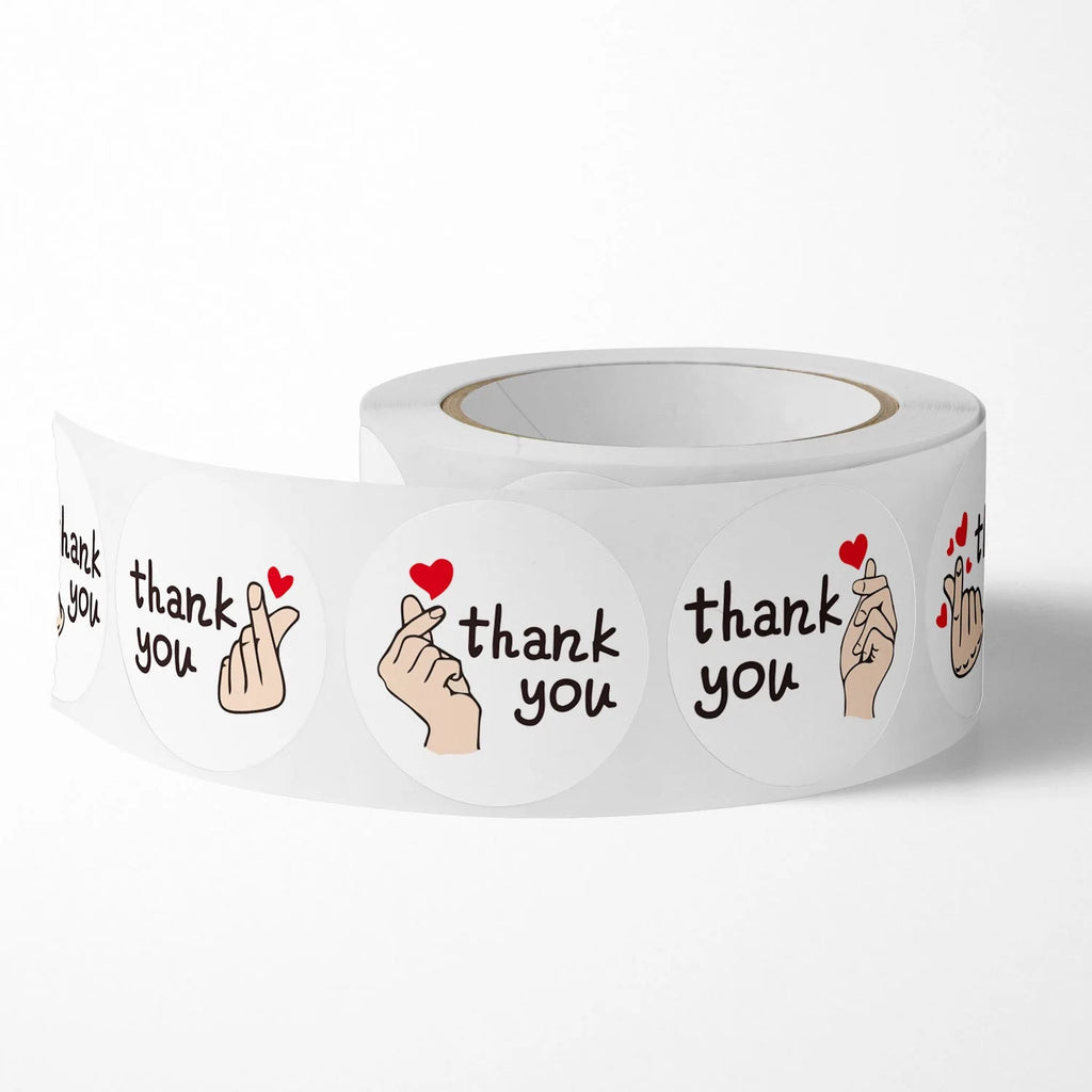 500pcs/Roll 1 Inch Red Heart Shaped Thank You Stickers, For Gift Packaging, Envelope Sealing, Small Business Office Supplies, Oasis Select