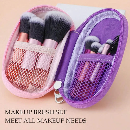 10-Piece Mini Travel Makeup Brush Set with Bag | Soft Bristles Makeup Brush Set Oasis Select