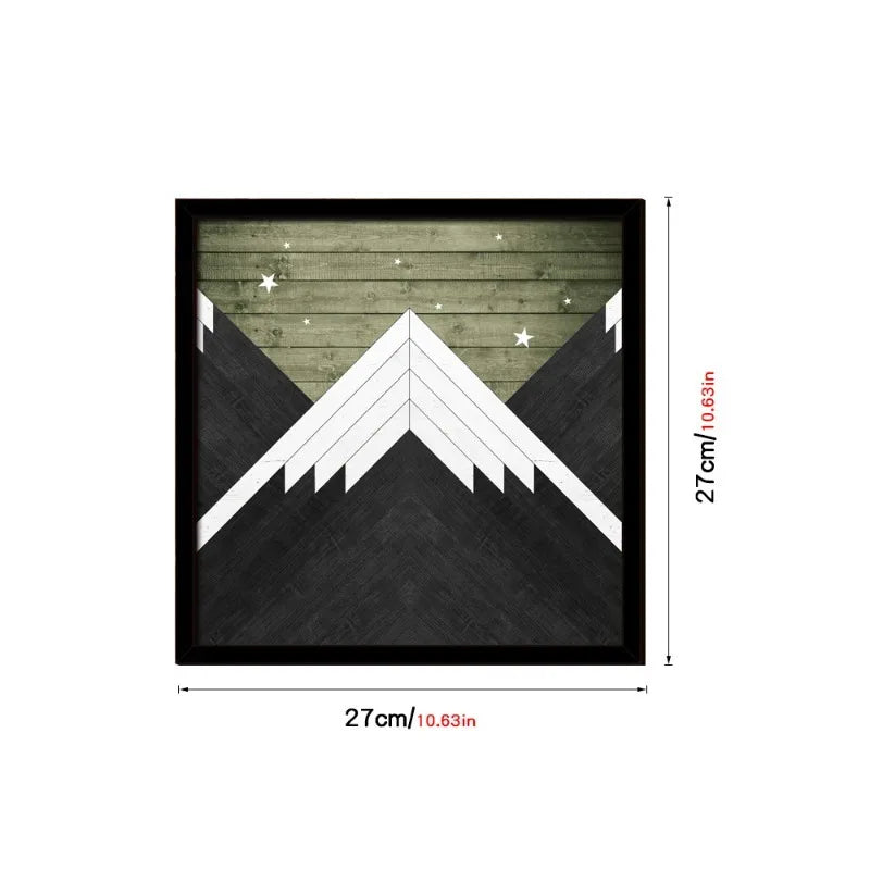 Wall Stickers Wooden Frame Paintings Nordic Style Geometric Patterns Living Room Bedroom Study Decoration Oasis Select MZ451-B