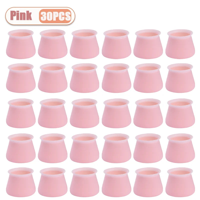 10-40PCS Silicone Chair Leg Caps Quiet Non Slip Floor Protectors for Wood Floors Furniture Leg Pads for Tables and Chairs Oasis Select Pink-30PCS 3-4cm