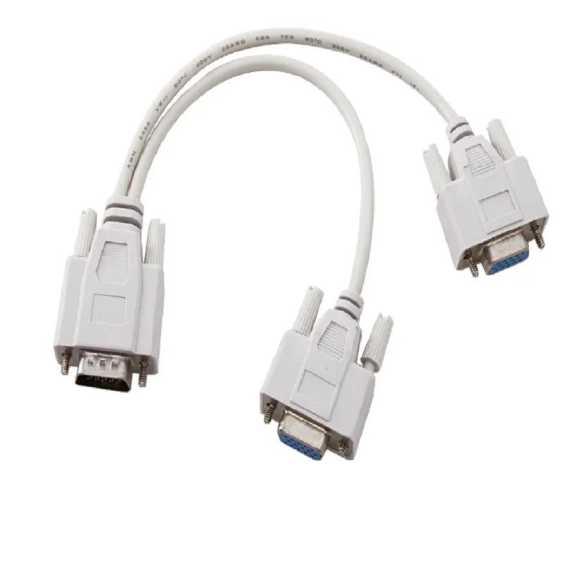 25cm 15Pin VGA Splitter Cable 1 to 2 VGA Cable DB9 15Pin VG 1 Male to 2 Female Data Cable Oasis Select