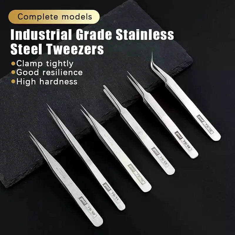 6Piece Stainless Steel Tweezers Bent Straight Tweezers For Fine Work In Crafts Oasis Select