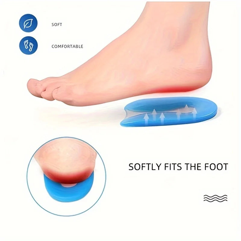 1Pairs U-shaped bone spurs heel pad silicone soft shock-absorbing heel insole relieves heel inflammation heel pad Oasis Select
