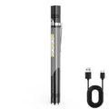 Pen Light with Cob Lights 4 Modes USB Rechargeable Pen Flashlight Mini Portable Pocket Torch for Work Emergency Nurses Doctor Oasis Select Grey type Built-in battery