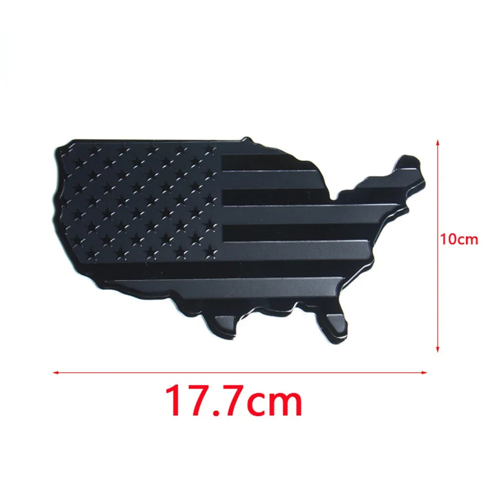 Flag Map Sticker Auto Fender Emblem National Flag Car Stickers for Cars Trucks Laptop Aluminum Alloy For USA UK Germany France Oasis Select USA-Black