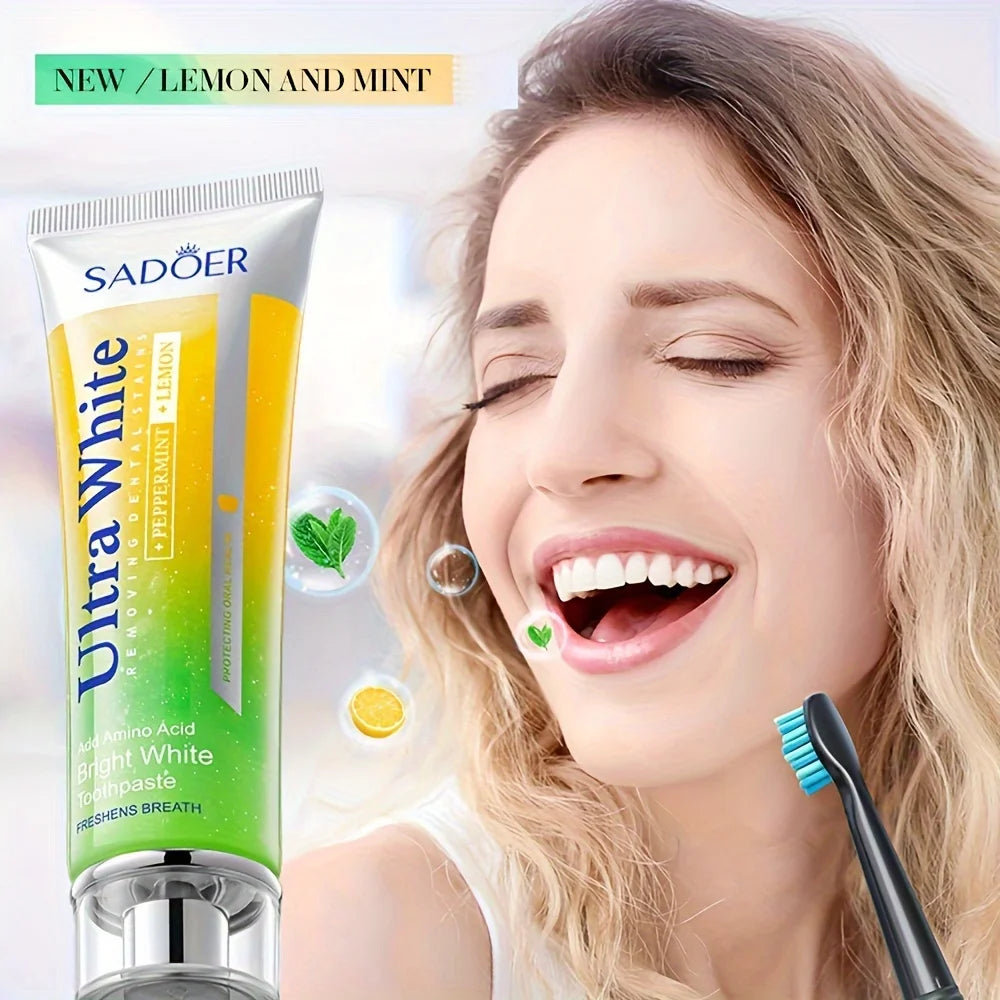Lemon Mint Whitening Toothpaste | Fresh Breath Brightening 100g Whitening Toothpaste Oasis Select