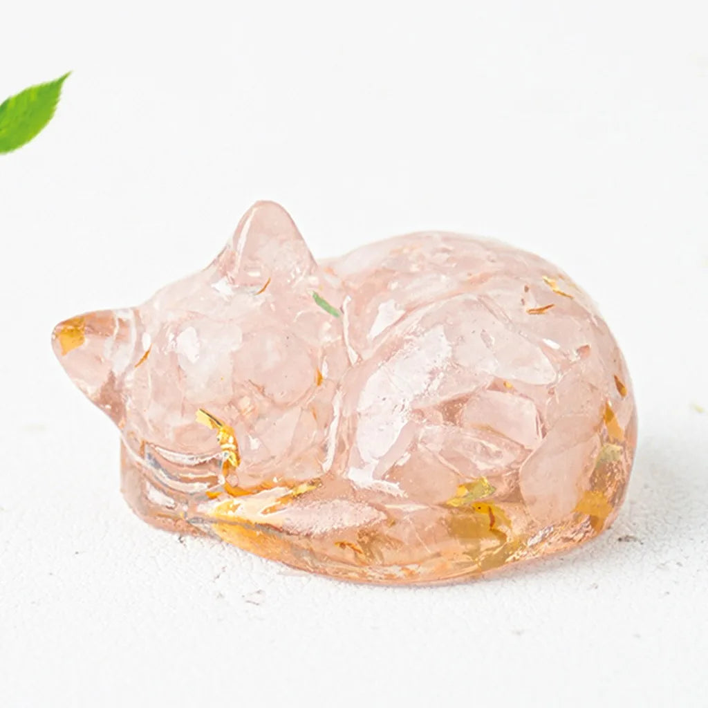 Shaped Decoration Compact Sleeping Figurine Resin Statue Modern Animal Decorative Figurine For Bedroom Study Home Oasis Select Light Pink