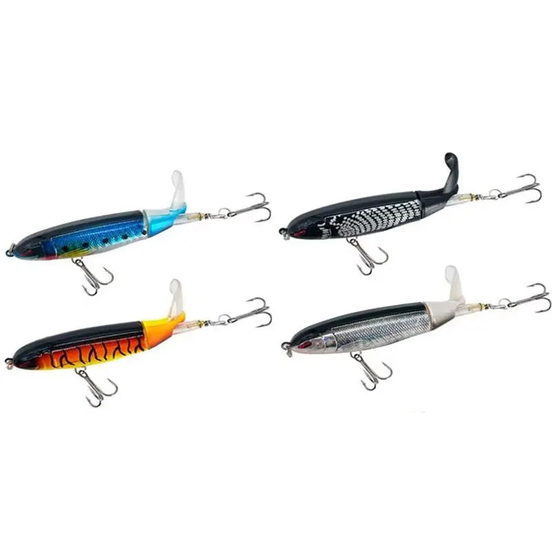 1/4/8Pcs 15g Topwater Fishing Lure Whopper Popper Artificial Bait Hard Plopper Soft Rotating Tail Fishing Tackle Fishing Bait Oasis Select 4PCS mix 7 15g