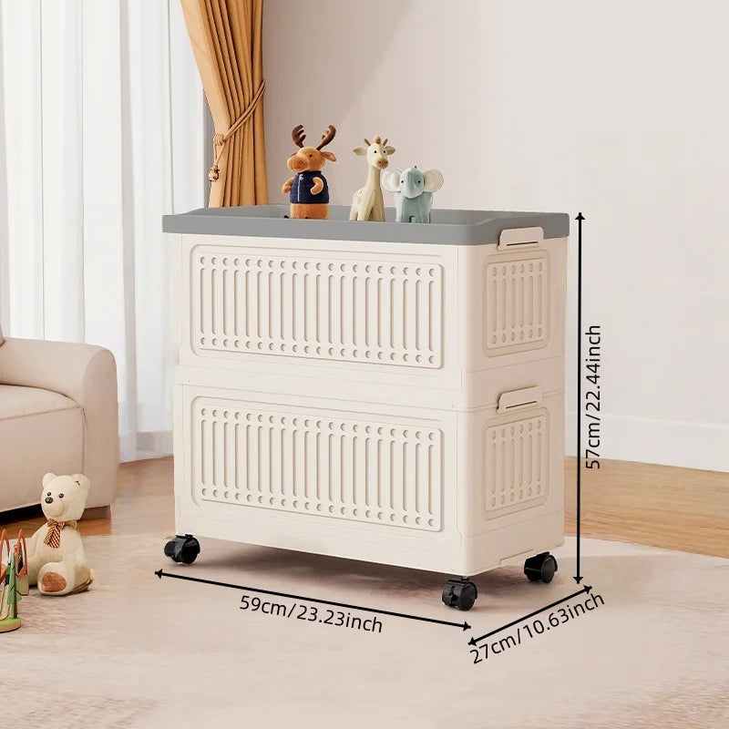 50/60/70cm (Multiple Sizes) Foldable Large capacity Toy Storage Bin with Wheels for Living Room Bedroom bathrom Oasis Select 60CM Width
