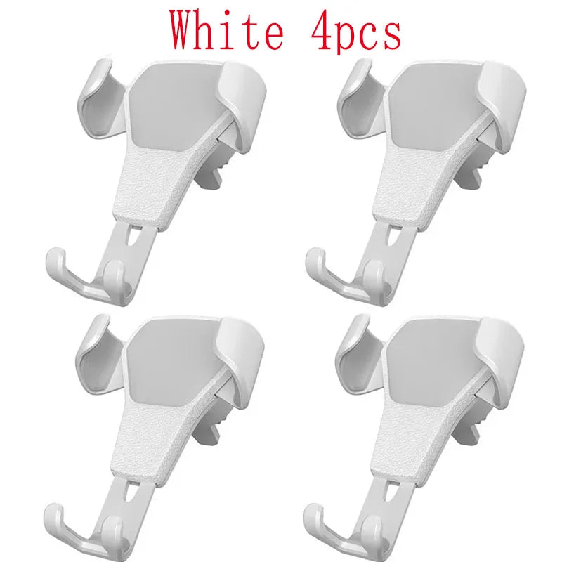 1/2/3/4pcs Universal Gravity Auto Phone Holder Car Air Vent Clip Mount Mobile Phone Holder CellPhone Stand Support For iPhone Oasis Select White 4pcs