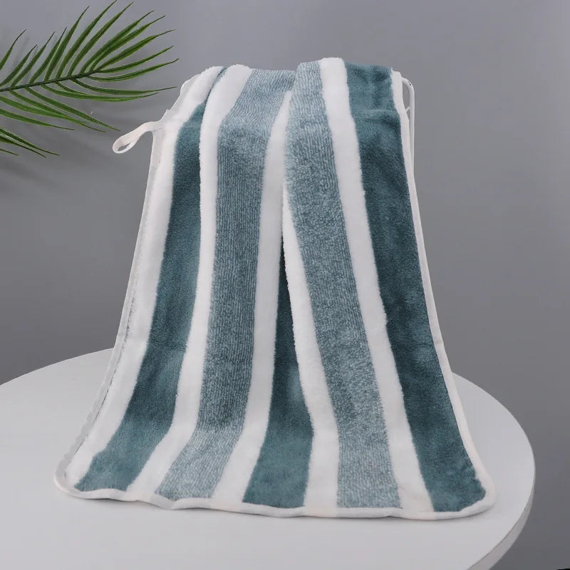 1 Pc Thickened Quick Drying Absorbent Bath Towel Soft Face Towel for Home Bathroom Oasis Select green 35x75cm