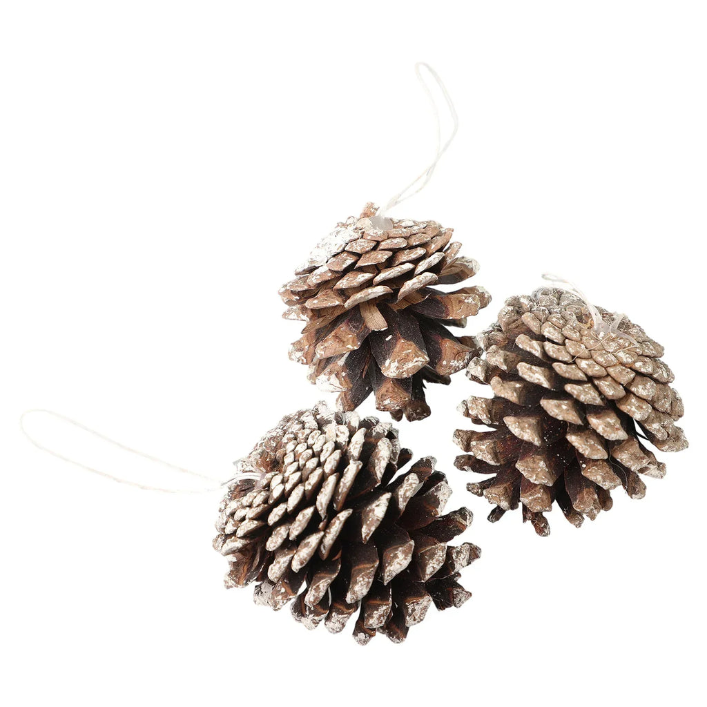 6PCS 5cm Christmas Pine Cones Pendant Christmas Pinecones Bulk Ornaments For Party Home Wreath Xmas Tree Winter Decoration Craft Oasis Select