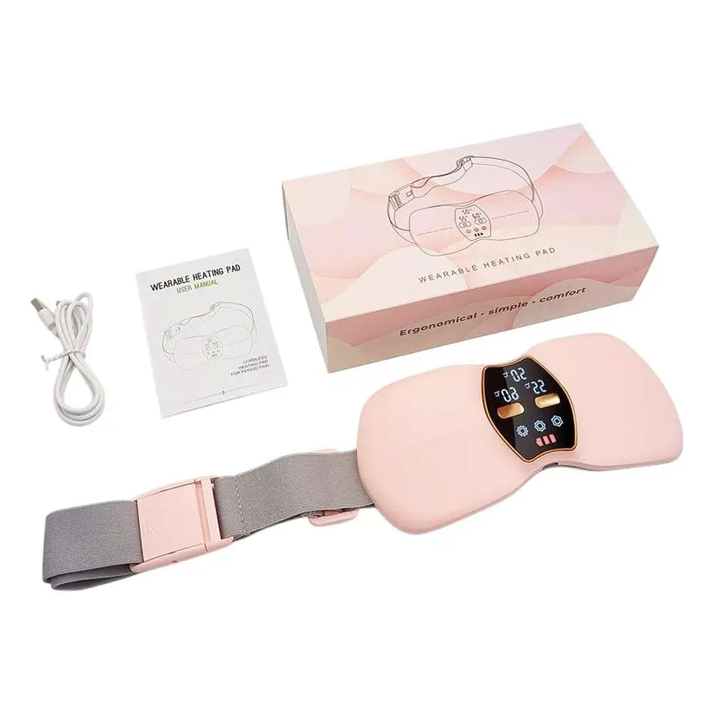 Electric Abdominal Massager Warming Palace Belt For Women's Menstrual with Adjustable Temperature Belt For Warming the Uterus Oasis Select Pink