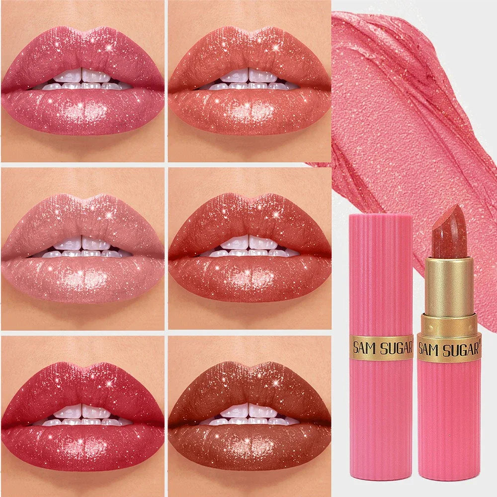 LUXURYTO Pearlescent Glitter Velvet Lipstick – Metallic Shimmer