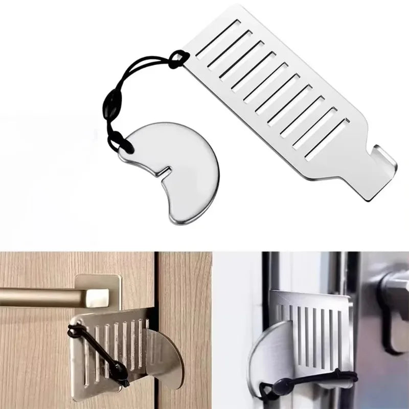 1pcs Portable Door Lock Safety Latch Travel Privacy Device for Hotel Bedroom and Temporary Security Use Doorstop Oasis Select