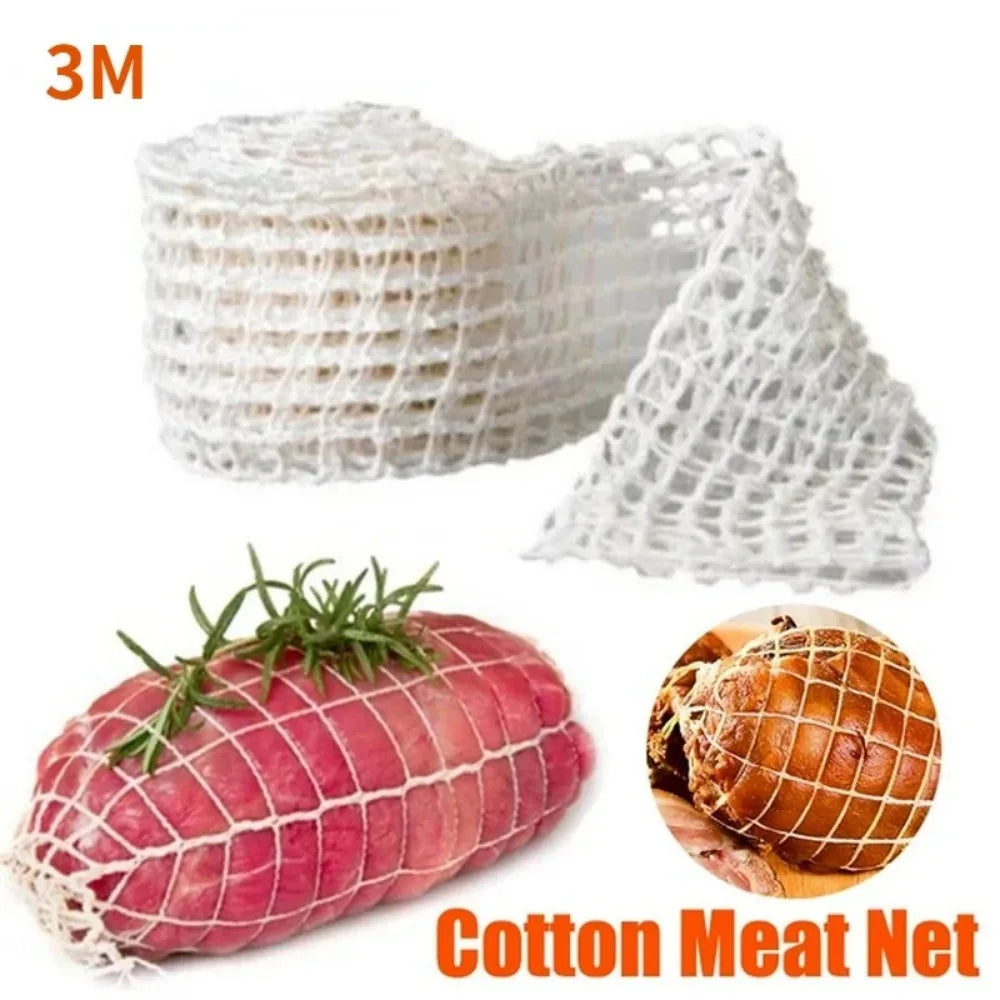 3-meter cotton meat net, ham sausage net, slaughter rope, sausage roll, meat cooking tool, hot dog sausage, sausage casing packa Oasis Select