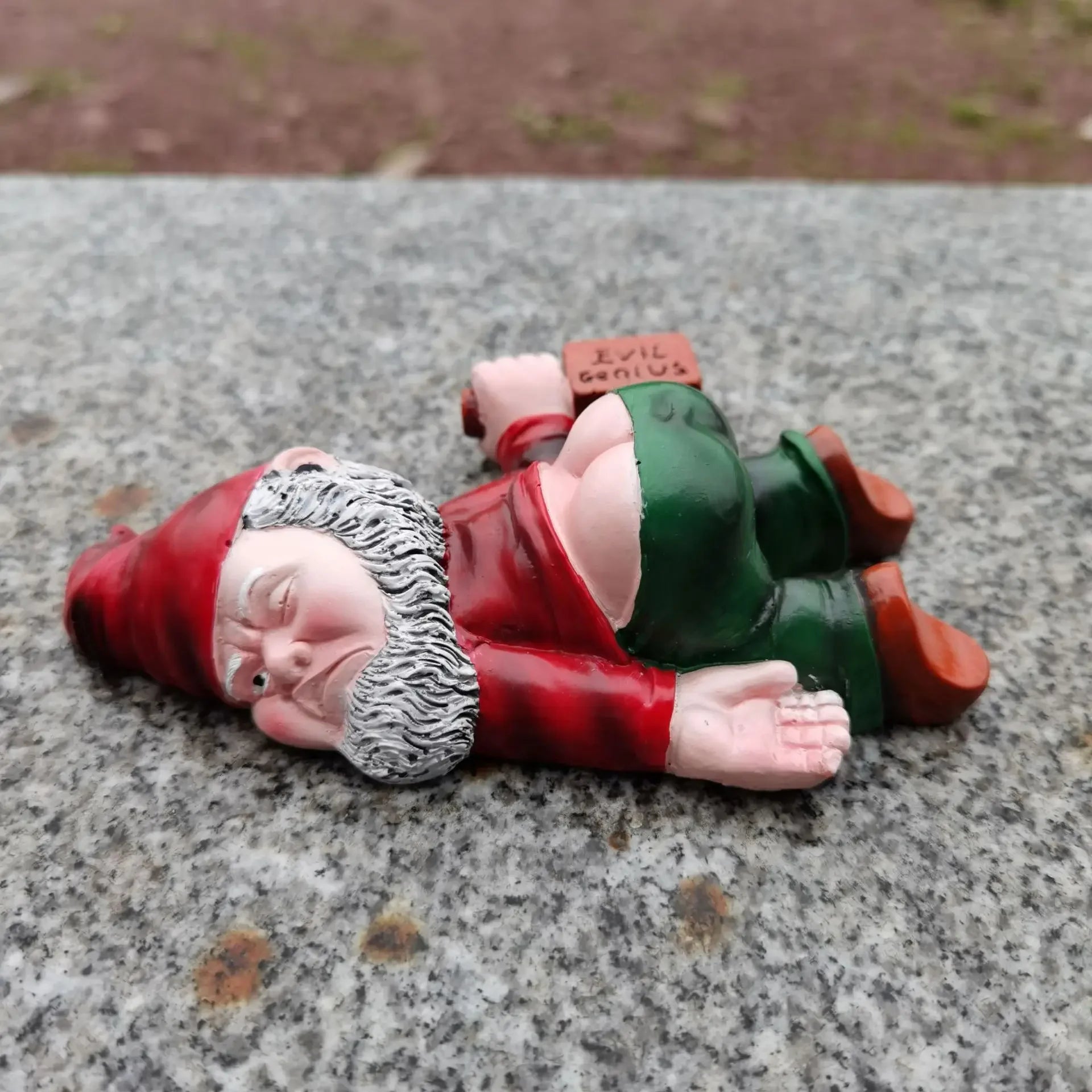 15CM Christmas Drunken Garden Gnome Funny Resin Statues for Home Decor Whimsical Indoor Outdoor Ornaments EcoResin Weatherproof Oasis Select Red