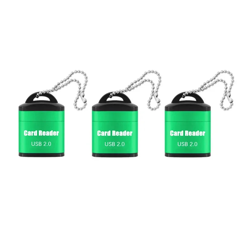 Mini High Speed USB 2.0 Card Reader TF Memory Card Adapter For Computer Desktop Laptop Notebooks USB Cartridge Oasis Select Green 3pcs