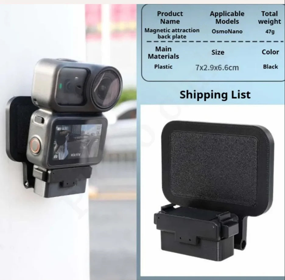 DJI Osmo NANO Magnetic Mount Adapter | 180° Foldable Bracket