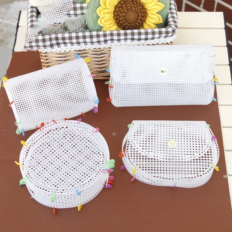 Auxiliary Weaving Plastic Mesh Kit Weaving Shoulder Bag Plastic Mesh Cloth Sewing Weaving Material For DIY Making Weaving Bag Oasis Select