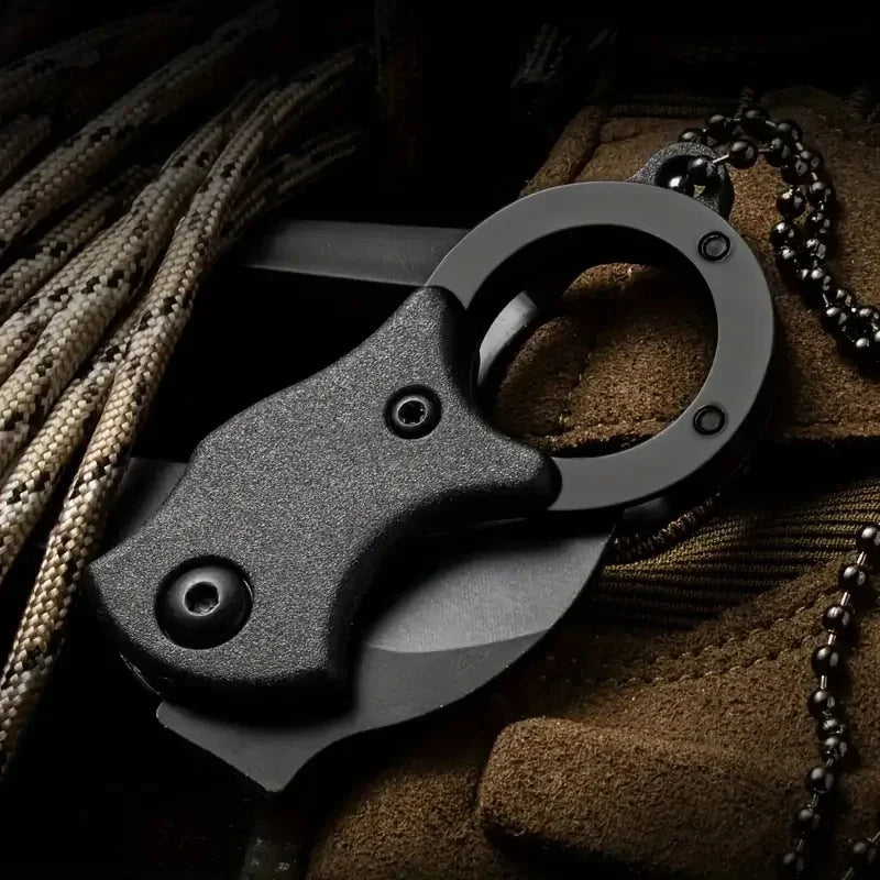 Camping small mini portable knife EDC keychain pocket stainless steel peeler fixed blade multifunctional tool with chain Oasis Select