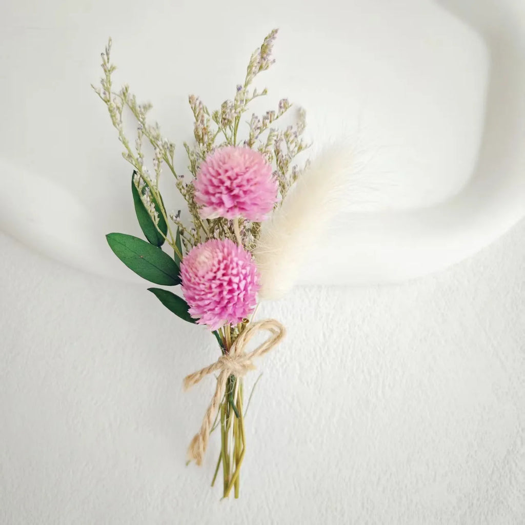Dried Flower Mini Bouquet Bridal Bridesmaid Wedding Boutonniere Gift Box Decor DIY Material Kit Home Decor Oasis Select 3
