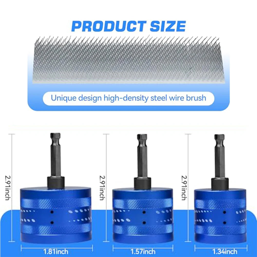 Copper Pipe Cleaning Brush Set – Drill-Powered 1/2, 3/4 & 1 In Pipe Cleaning Brush Oasis Select