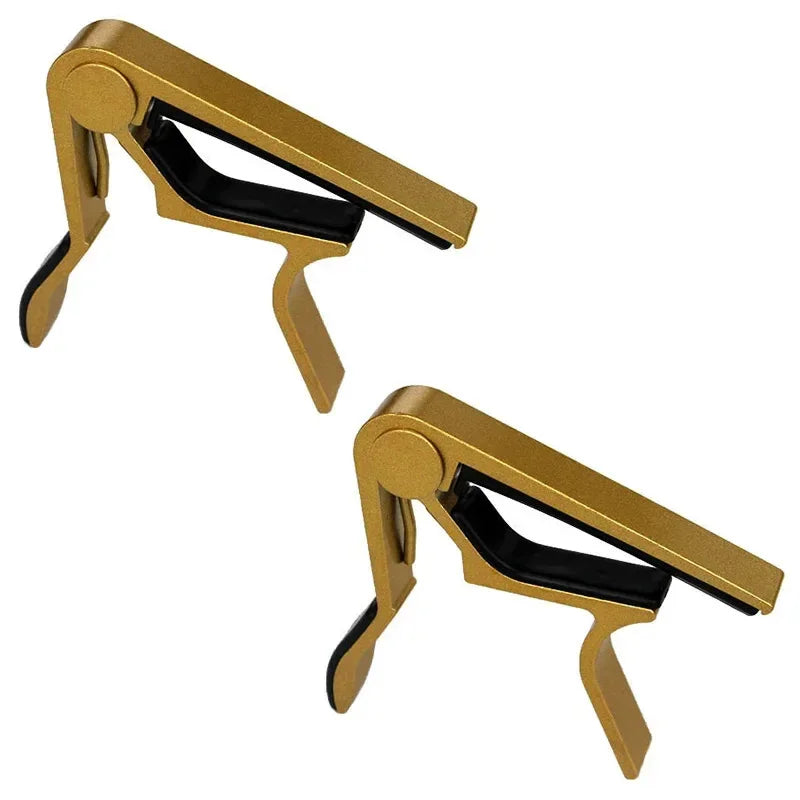 1/2pcs Universal Aluminium Alloy Guitar Capo - Lightweight & Durable Quick-Change Capo For Acoustic Electric And Classic Guitars Oasis Select Golden 2pcs