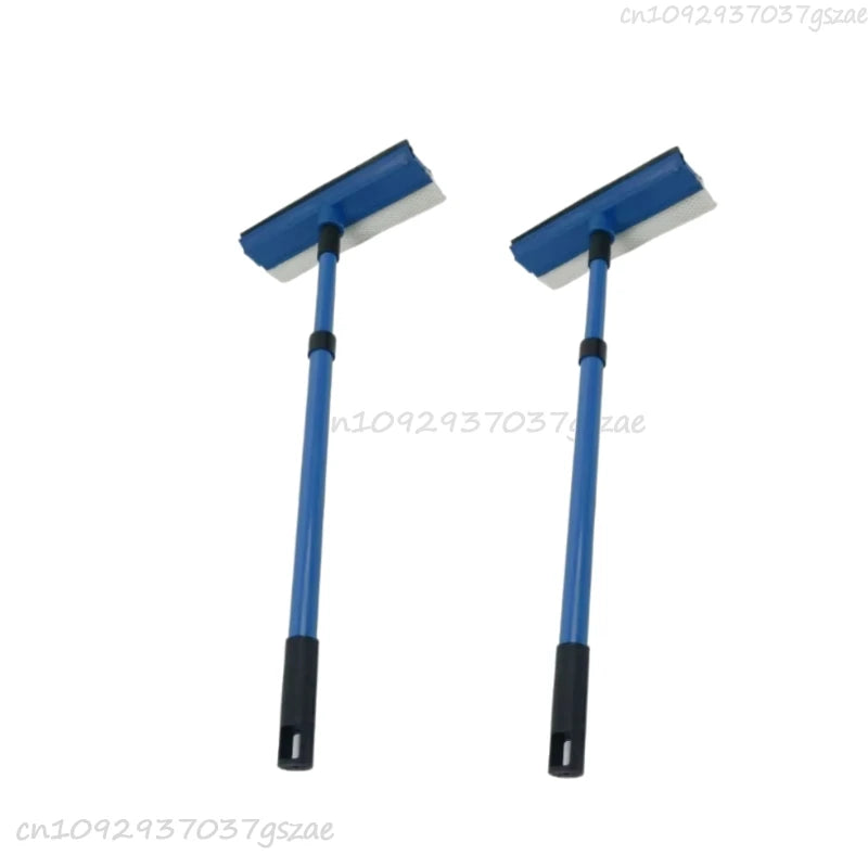 2 in 1 Multi-function Glass Wiper Home Window Cleaning Brush Telescopic Sponge Squeegee Glass Cleaner Wiper Long Handle Cleaning Oasis Select 2PCS