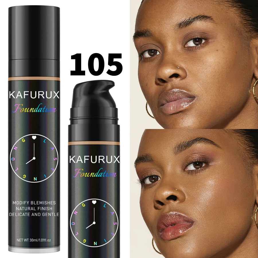 KAFURUX 8-Shade Liquid Foundation – Waterproof & Full Coverage