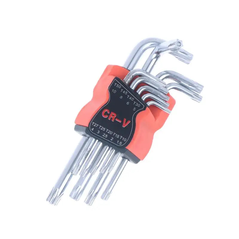 9Pcs Torx Star Wrench Set Allen Keys Hexagon Spanner Dual End L Type Star Screwdriver Hand Repair Tools For DIY Home Repair Oasis Select A1